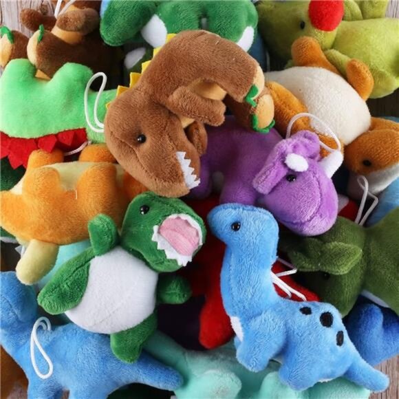 16 Pack Plush Dinosaurs Bulk, Mini Dinosaur Figures Assortment Keychain Toy - Picture 6 of 8